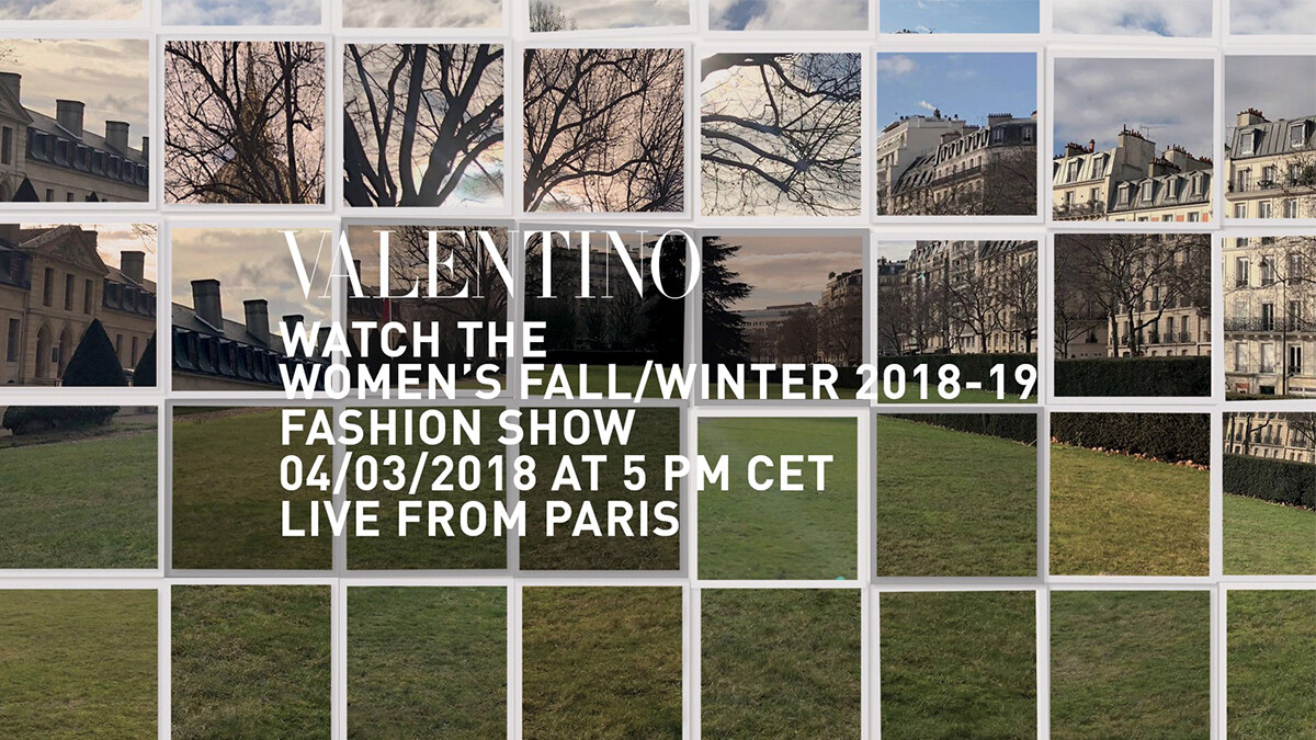 【Live】線上看！Valentino 2018秋冬大秀，將在3/5凌晨0點登場