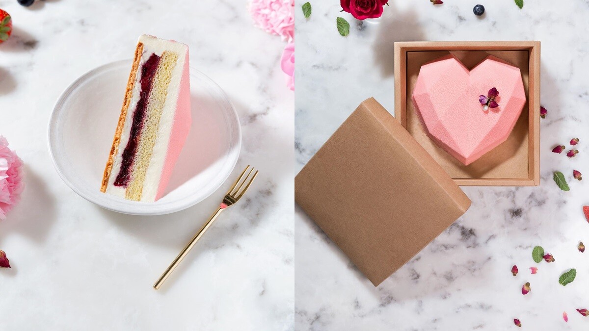 粉紅色幾何外型太夢幻！一口就上癮的生乳酪慕斯，貳樓餐廳最新推出「限量版鑽石愛心蛋糕」