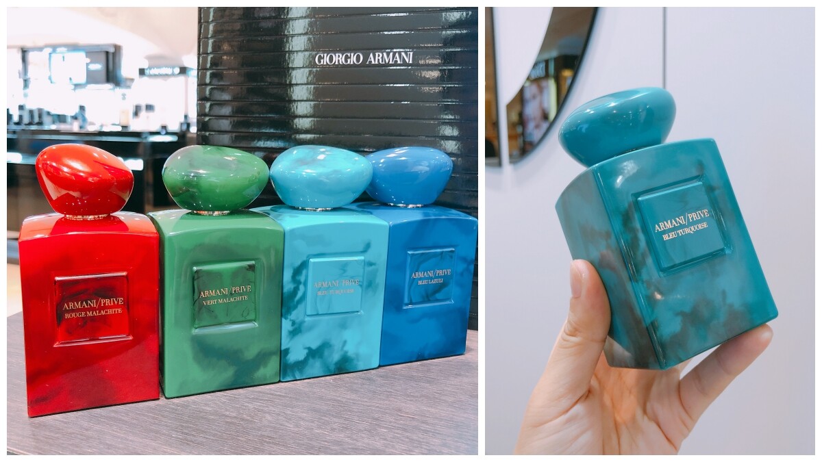 一次推出兩款絕美的藍綠色大理石紋香水！Giorgio Armani 高級訂製香水這次旅行到印度