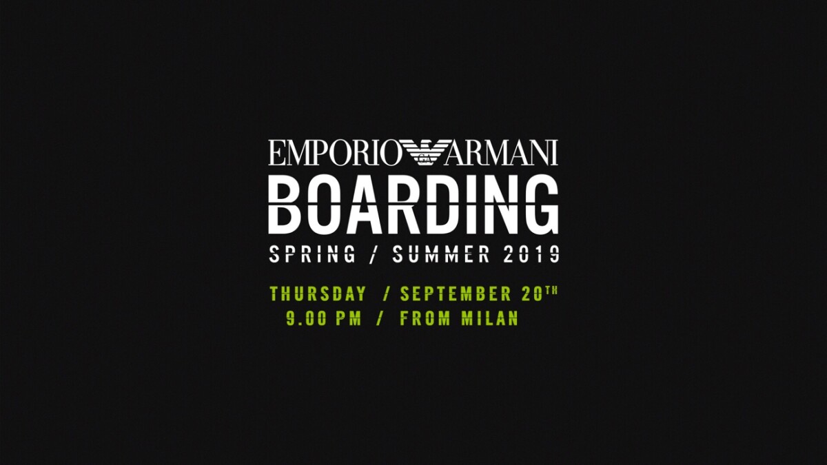 【Live】線上看！EMPORIO ARMANI 2019春夏時裝大秀，將在9/21凌晨3點登場