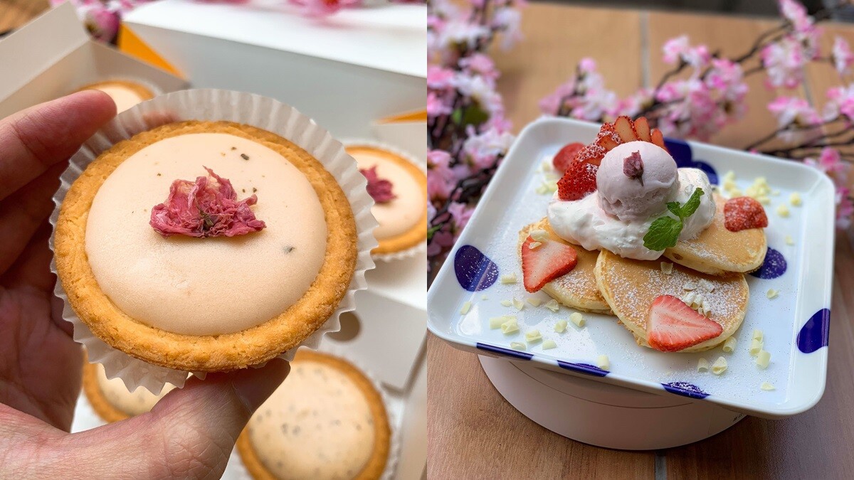 櫻花冰淇淋鬆餅、櫻花拿鐵還有櫻花起士塔！杏桃鬆餅屋與安普蕾修粉嫩櫻花季甜點登場