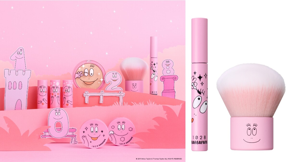 1028 x泡泡先生BARBAPAPA限量彩妝，超熱賣的飛激長瞬翹防水睫毛膏也換上粉紅色包裝，真的粉美