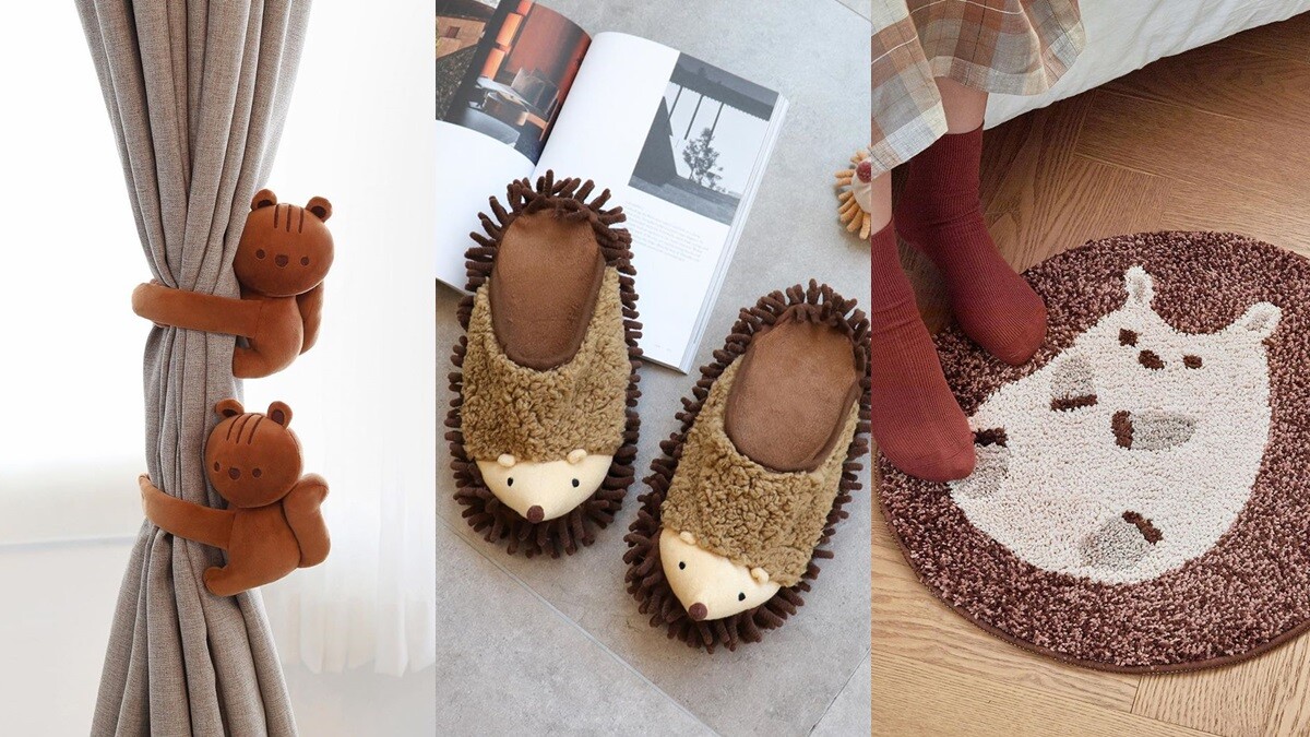 刺蝟控們買起來！韓國大創推出「刺蝟、松鼠、樹懶系列」秋季商品，刺蝟拖鞋、刺蝟地毯療癒度滿分
