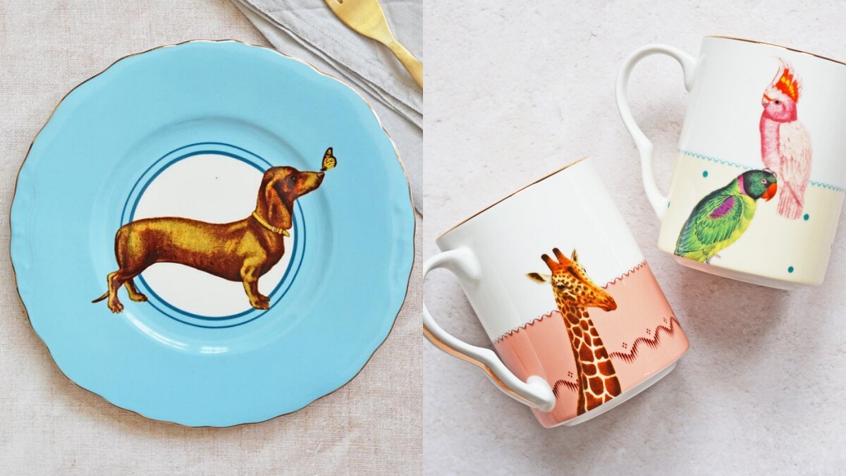 餐桌一秒變動物園！英國居家生活品牌Yvonne Ellen盤子、水杯上有臘腸狗、企鵝、大象，療癒指數破表