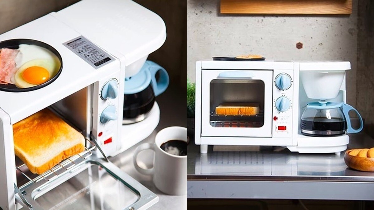 懶人必備！日本推出「三合一多功能早餐機」，火腿煎蛋、吐司、咖啡豐富早餐一次上桌