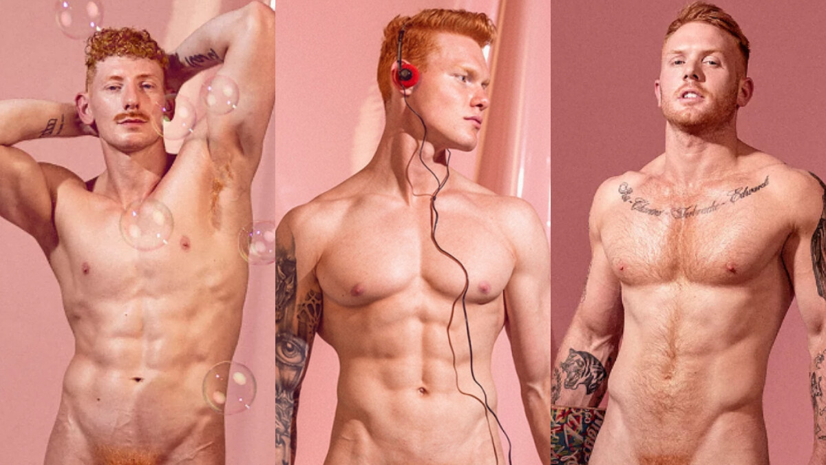 2020猛男月曆再一本！RED HOT全新大尺度粉紅系列，歐洲紅髮帥哥全裸大秀肌肉身材