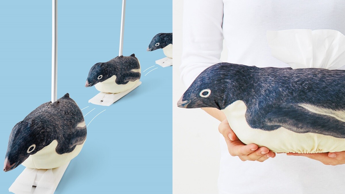 在家溜企鵝！日本推出「企鵝」拖把、衛生紙兩用套，跟著超萌企鵝一起大掃除