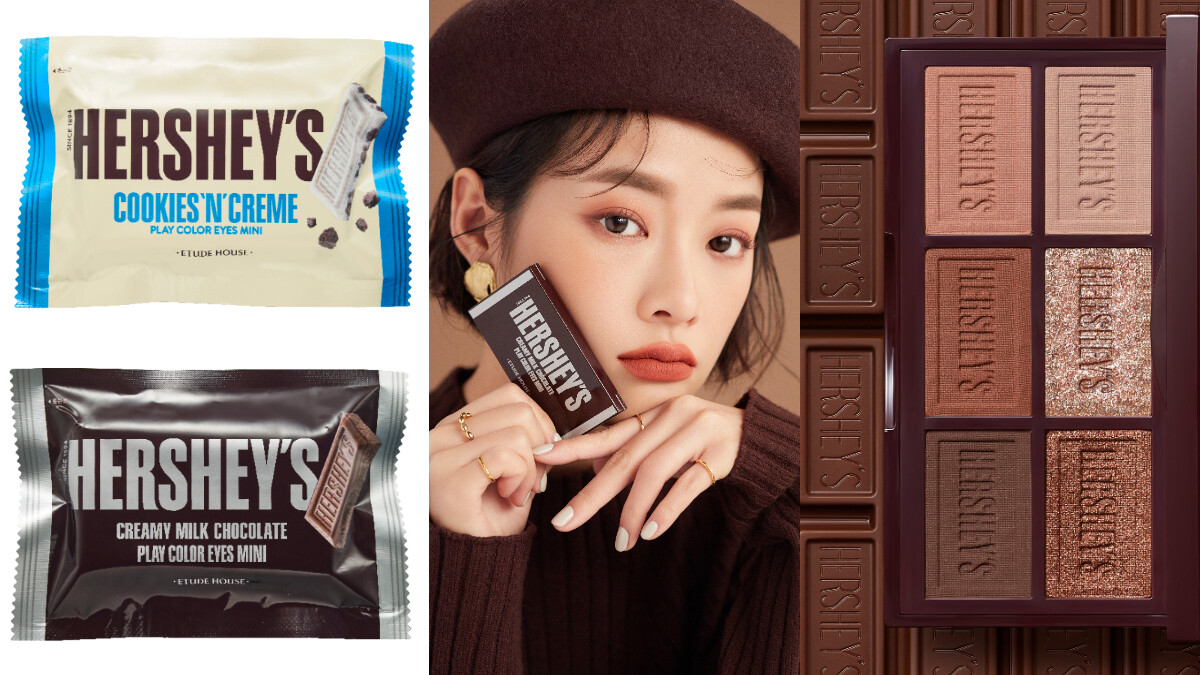【2020情人節】ETUDE HOUSE和HERSHEY’S聯名推出巧克力眼影盤、蜜唇粉、眼影刷，甜美韓系巧克力妝超可口！