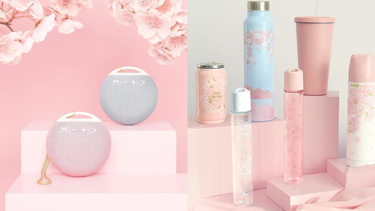 櫻花季來了！大創推「櫻花季」系列商品，必買粉嫩藍芽喇叭、變色水杯、環保吸管