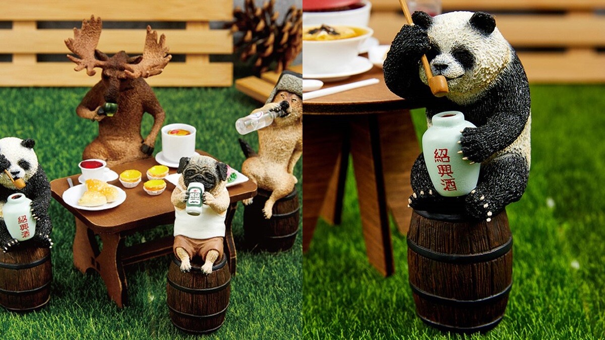 不醉不歸！Animal Life推「買醉人生」動物公仔，微醺熊貓與巴哥從伏特加喝到紹興酒