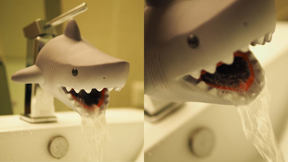 每天洗手100次也甘願！快加裝「Baby shark水龍頭造型套」，看可愛鯊魚流口水超療癒