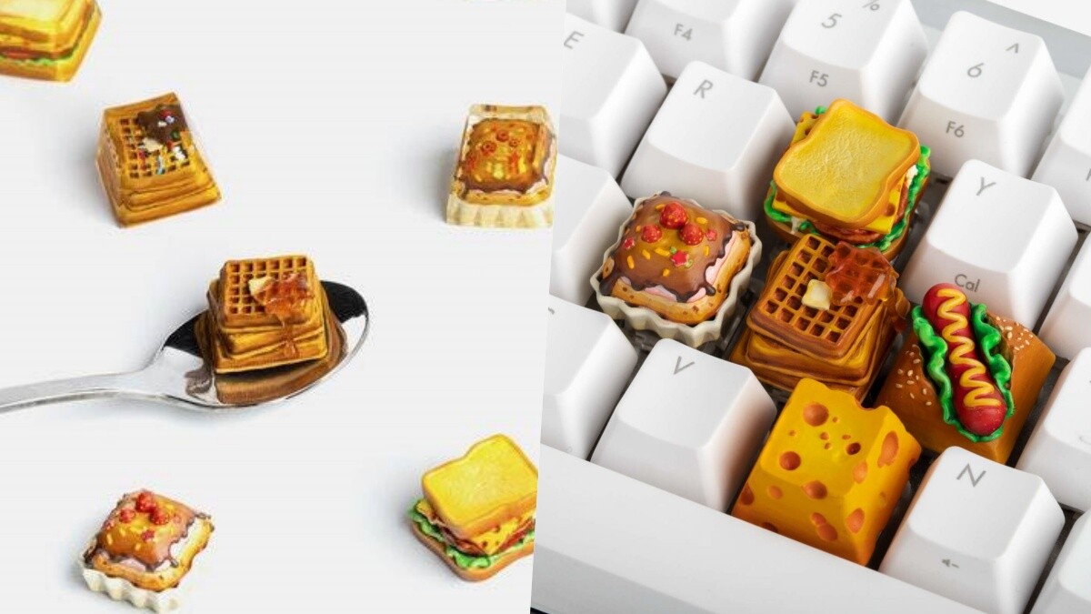 吃貨必收！「食物鍵帽」超逼真設計讓人越打越餓，按鍵保護套從奶油鬆餅到起司三明治通通有