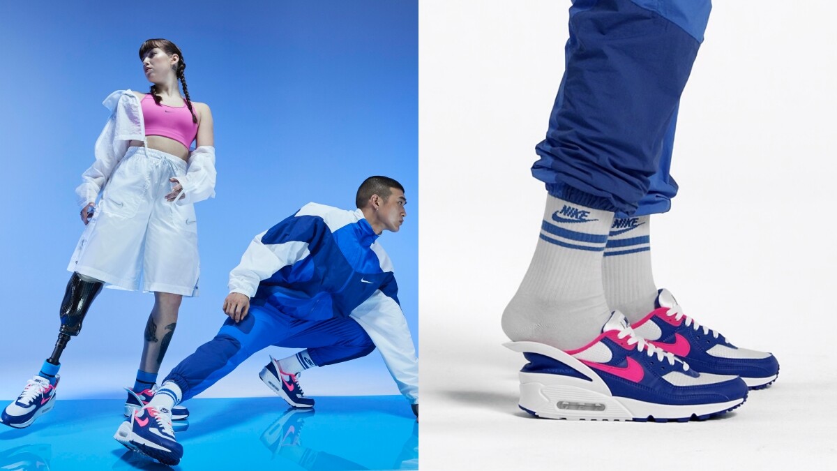 懶癌患者看過來，Nike Air Max 90 FlyEase一生只要綁一次鞋帶，「踩鞋跟」就能滑進球鞋，1秒穿好超方便～