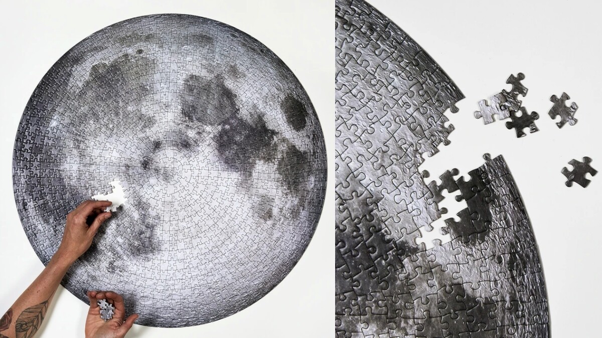 一起來挑戰！「1000片月球拼圖」連最小隕石坑都神還原，只有黑白灰三色，你能成功嗎？
