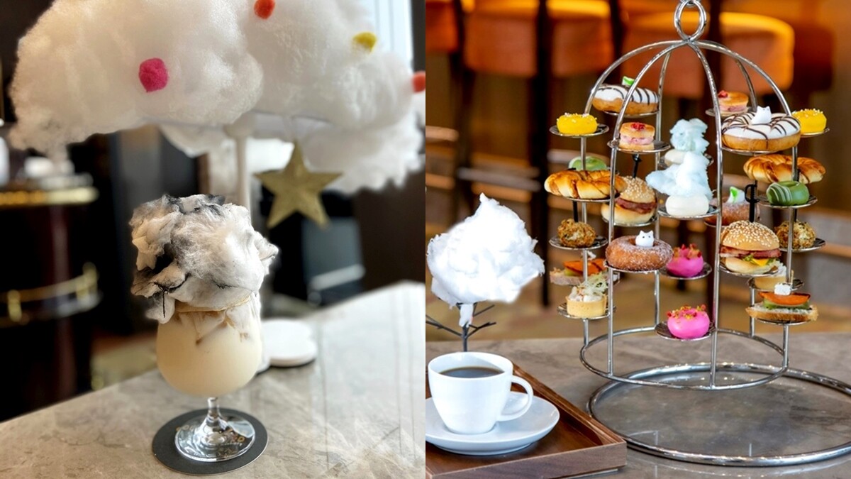 夢幻到捨不得吃！六福萬怡酒店「雲朵甜甜圈下午茶」再升級，看繽紛雲朵在咖啡中融化超療癒