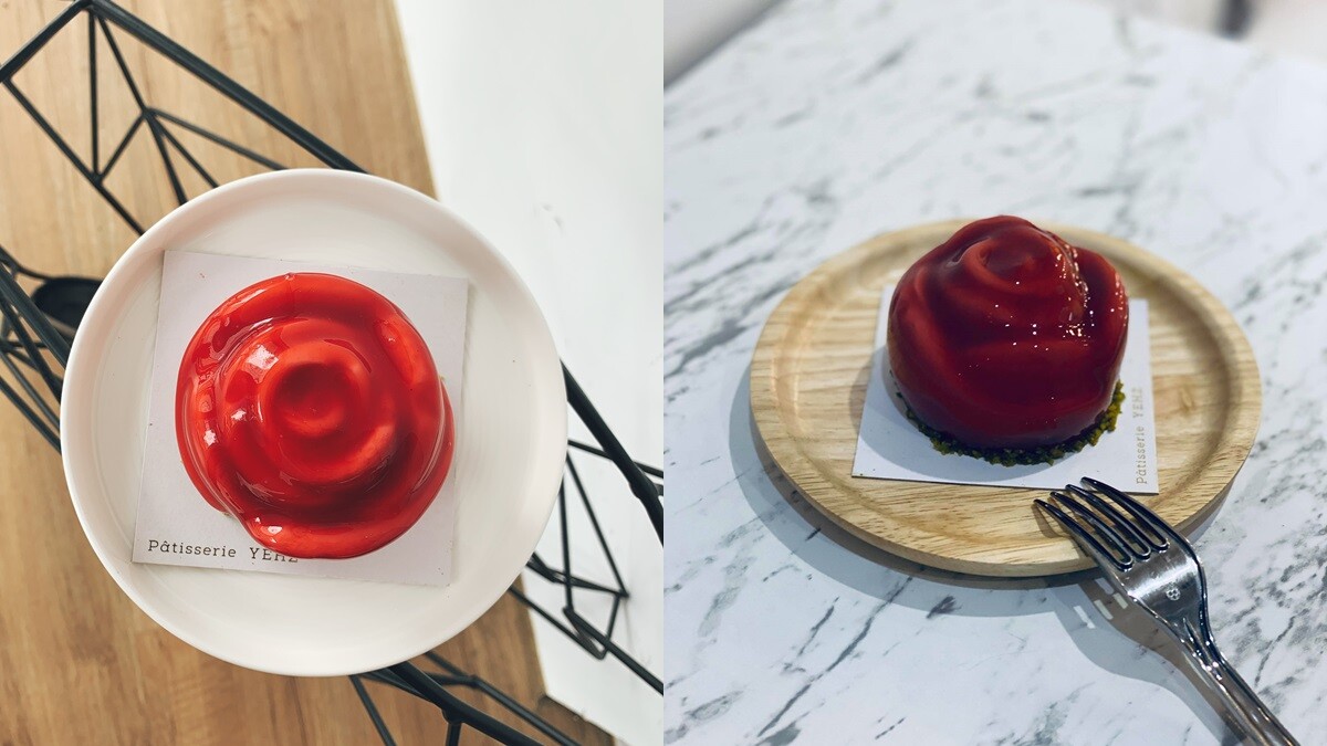【台中甜點】《葉食甜點工作室》推出「玫瑰荔枝塔」、「玉荷包荔枝捲」！一整顆頂級玉荷包入餡，超奢華的貴婦級甜點
