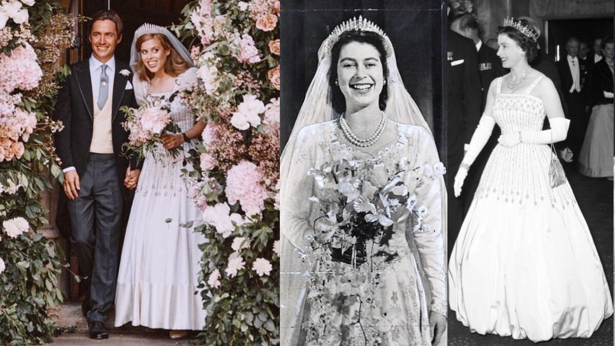 英國皇室婚禮！碧翠絲公主的婚紗與冠冕原來是奶奶伊莉莎白二世與祖母瑪麗傳承下來的
