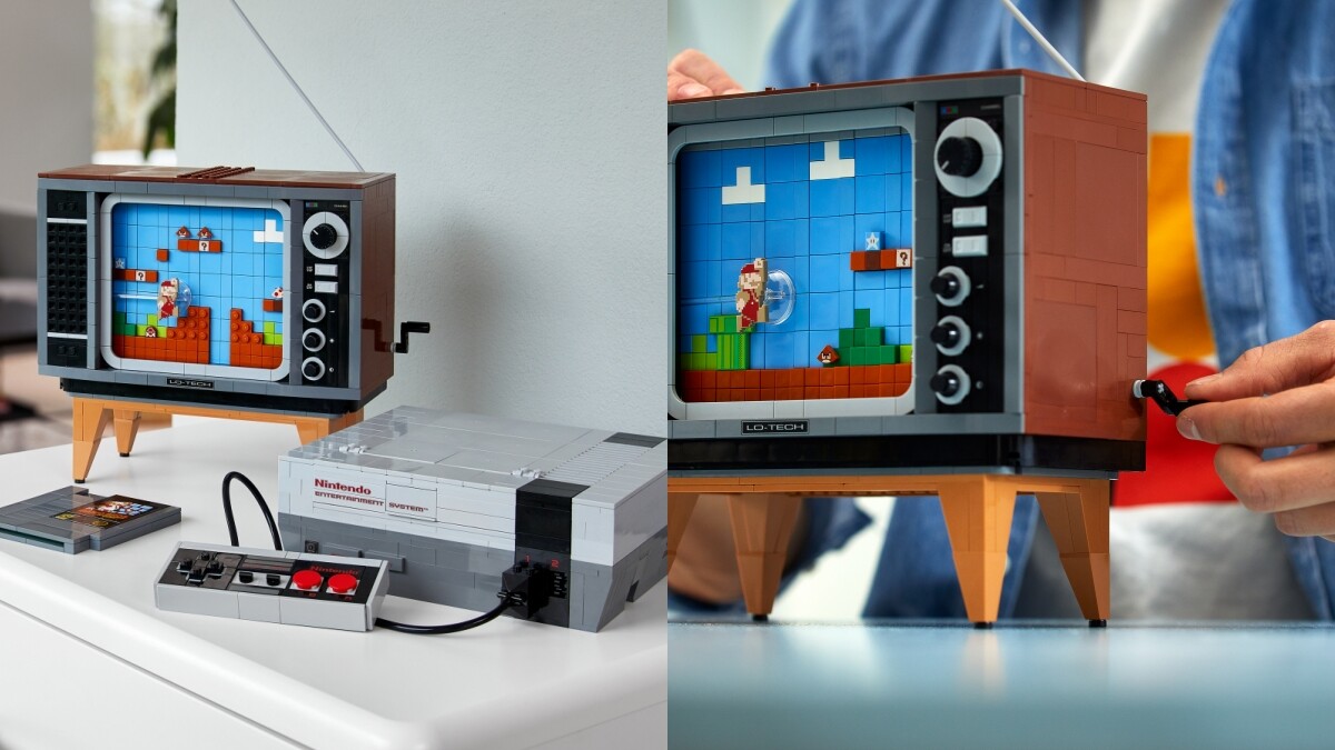 樂高實在太狂！攜手任天堂神還原1980年代復古遊戲機，甚至能「轉動」電視機畫面、讓螢幕動起來