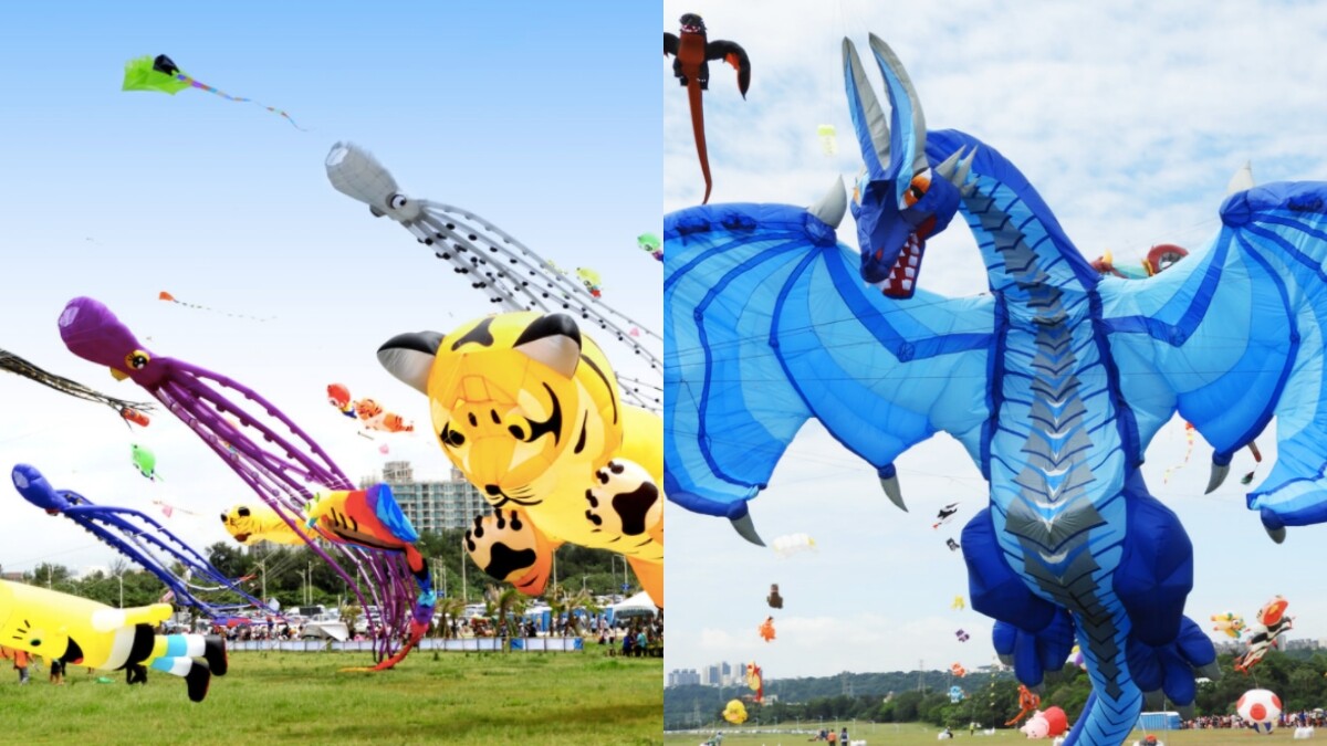 「2020新竹市國際風箏節」週末放飛！16米長巨龍領軍翱翔天際，還新增LED夜光風箏秀、地景藝術