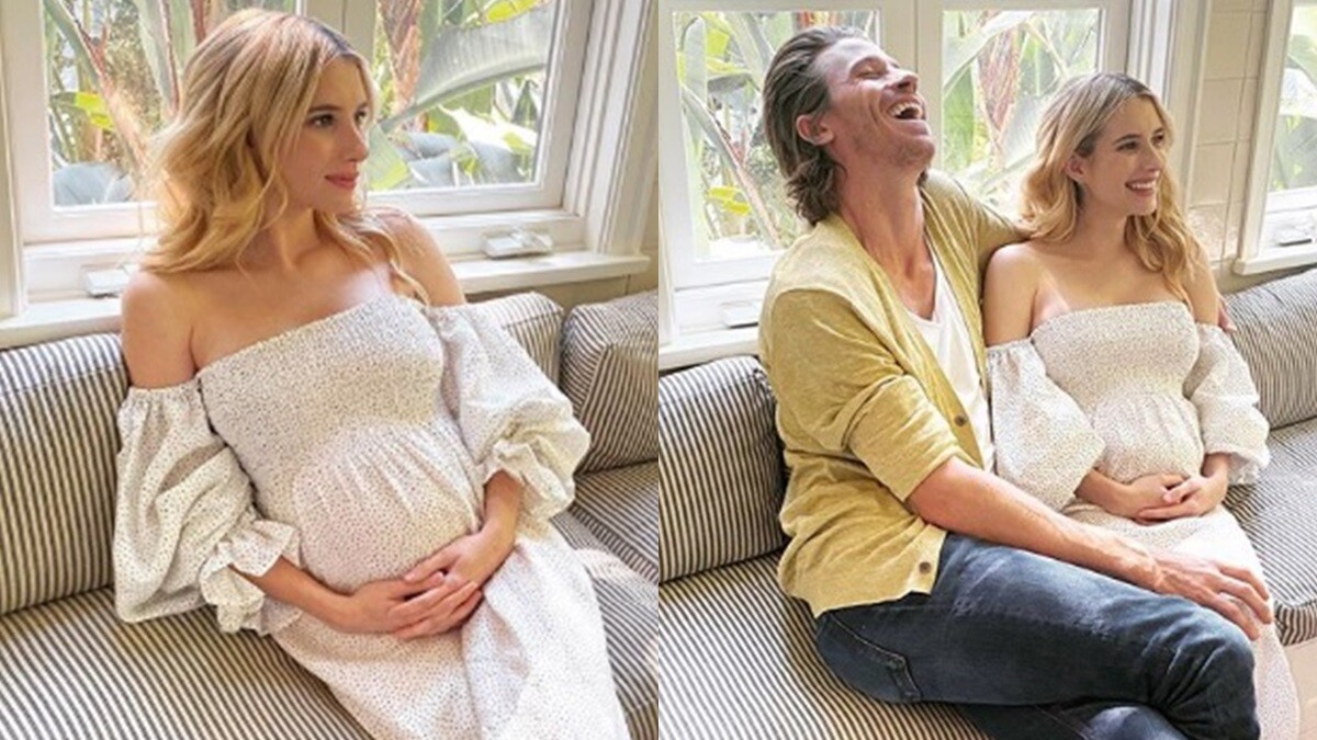 29歲艾瑪羅勃茲宣布懷男寶寶！IG幸福捧孕肚，甜蜜依偎186帥男友：「我和我最喜歡的兩個男人！」
