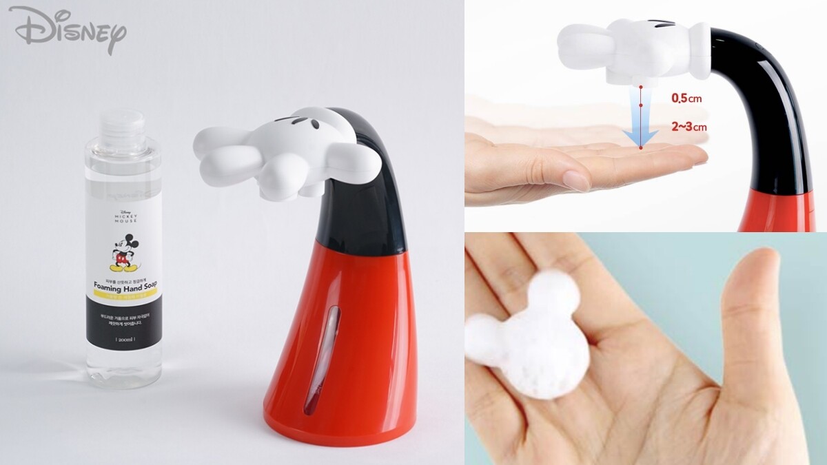 迪士尼太犯規！推出「米奇手套自動給皂機」，泡泡形狀竟是米奇大頭，可愛到無時無刻想洗手