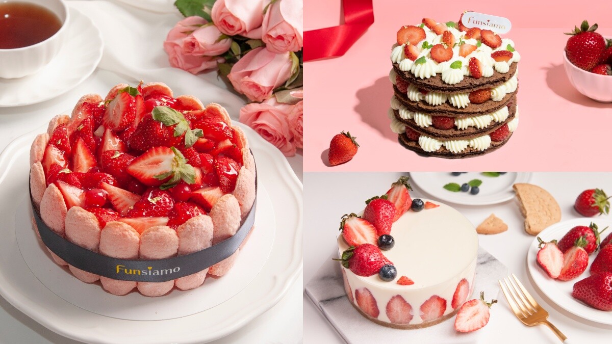 草莓季來了！Funsiamo推3款DIY草莓蛋糕，點上金箔最奢華的棉花糖蛋糕、手作生乳酪蛋糕，冬季限定的酸甜滋味登場