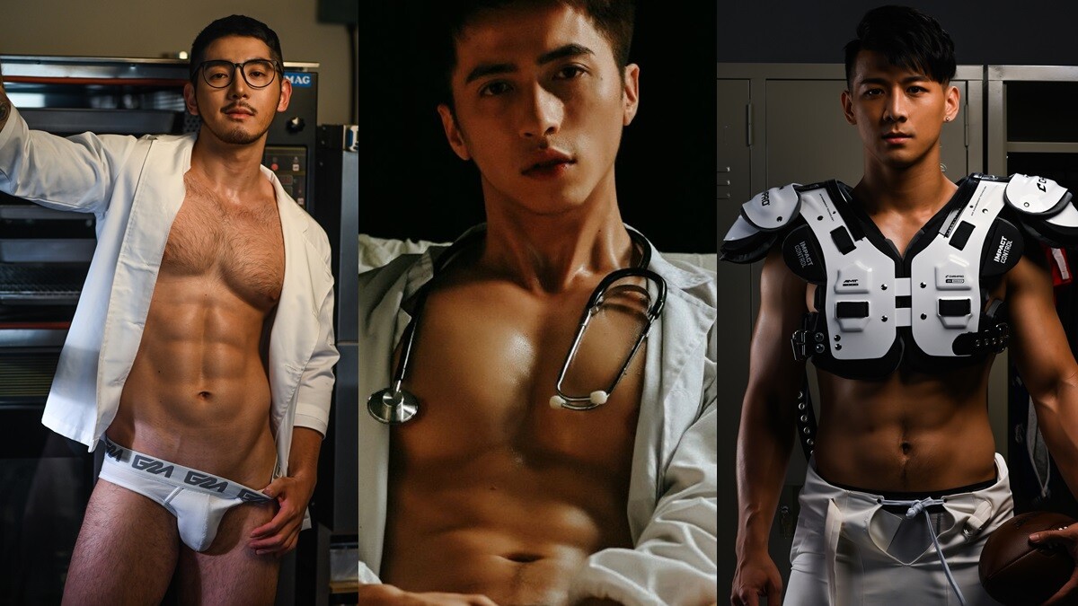 深夜名堂鮮肉IG帳號推出首本寫真攝影集！5位台灣帥哥解放肌肉，化身性感醫生、廚師、網球教練