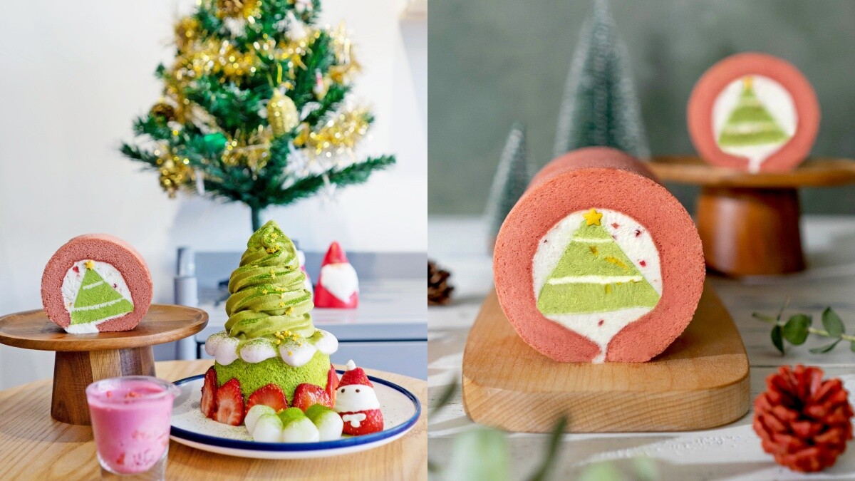 聖誕最美甜點！Kinber金帛手製推聖誕樹造型生乳捲、抹茶草莓冰山超吸睛