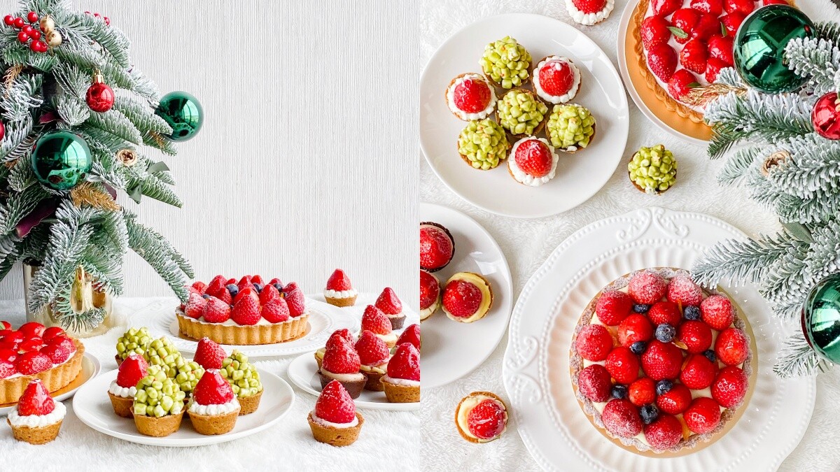 草莓控暴動！三文鳥甜點巢推聖誕限定迷你塔，草莓化身聖誕帽造型超可愛，滿滿的草莓吃好吃滿