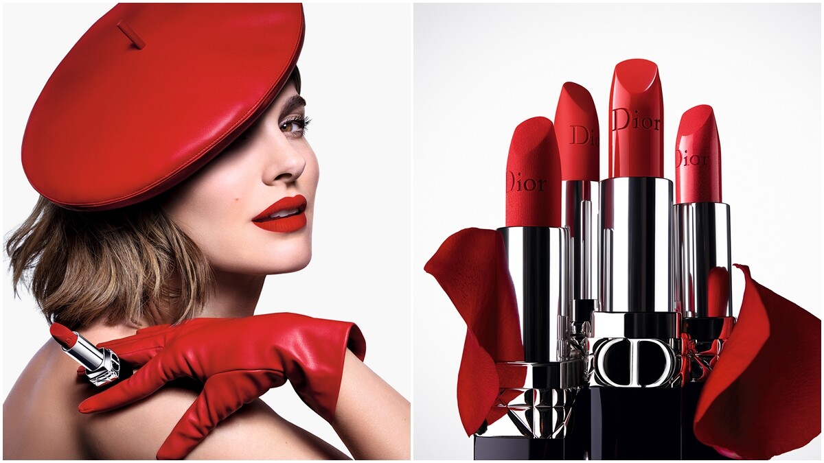 娜塔莉波曼霸氣演繹經典紅唇，2021年全新Dior迪奧藍星唇膏「35色X四大質地」滿足多變欲望！ 