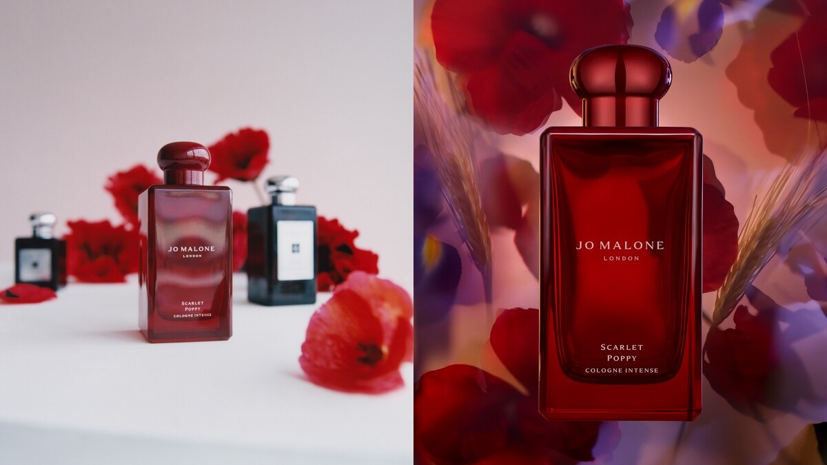 Jo Malone London 2021年黑瓶新香緋紅罌粟芳醇香水，寶石紅瓶身裝著令人上癮的花香