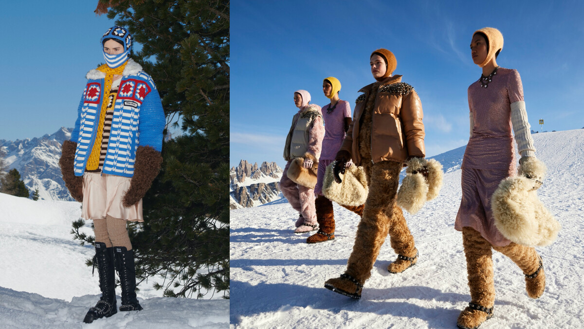2021秋冬巴黎時裝週｜Miu Miu雪地俱樂部直接衝上山，打造最華麗滑雪美衣