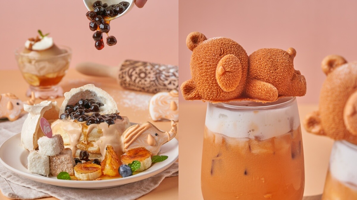 奶茶控尖叫！福岡人氣第一鬆餅推泰奶套餐，手標泰式奶茶舒芙蕾加焦糖布丁、熊熊飲品太療癒啦