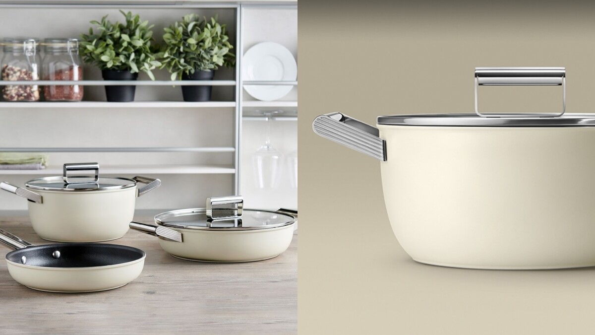 「極簡奶油白廚具」太想帶回家！義大利家電Smeg首推鍋具系列，融入50年代復古風格，廚房美出新高度