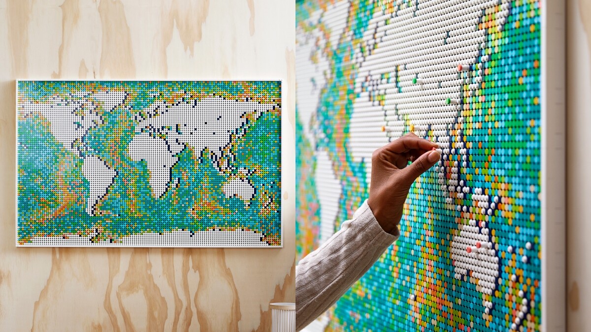 史上最大樂高盒組！「世界地圖」破萬件積木陪你環遊世界、能打造專屬繽紛洋流，拼完秒變家中最美風景