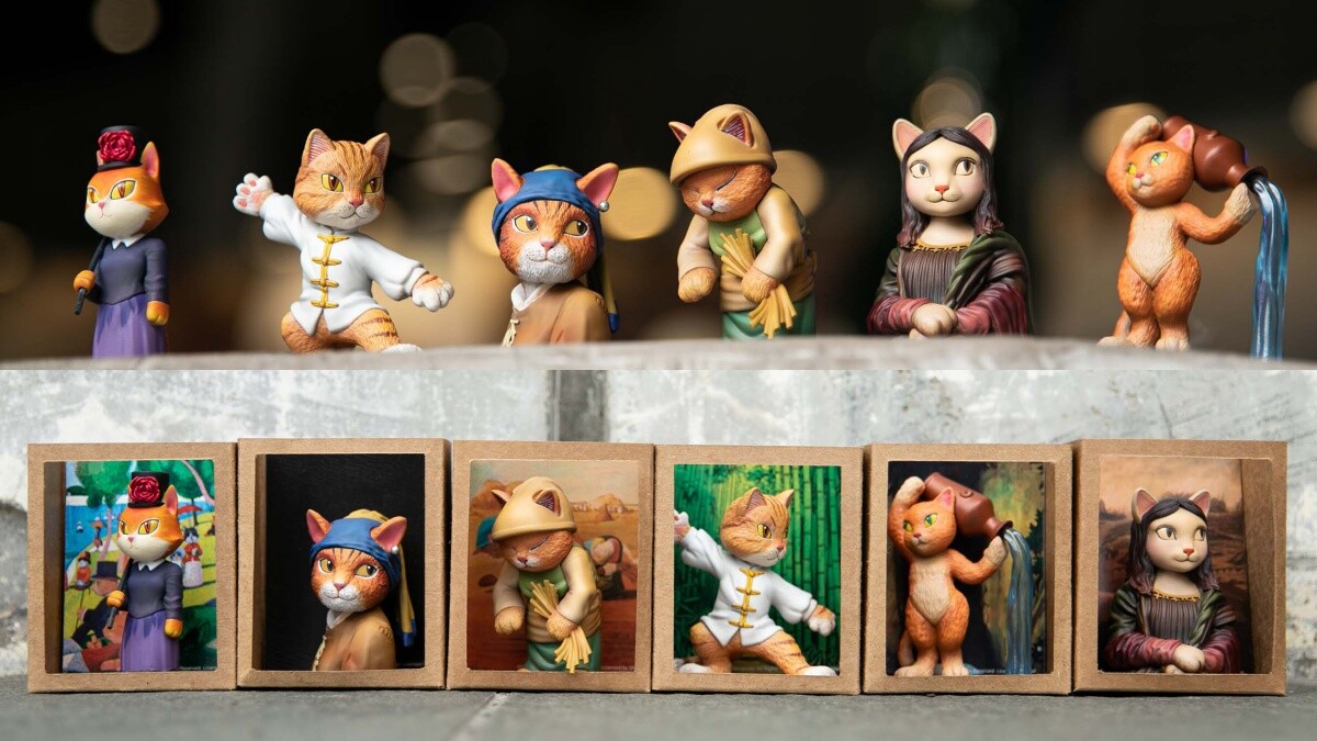 貓咪變名畫！貓美術館推6款盒玩公仔，貓娜麗莎、戴珍珠耳環的少女貓360度零死角神還原