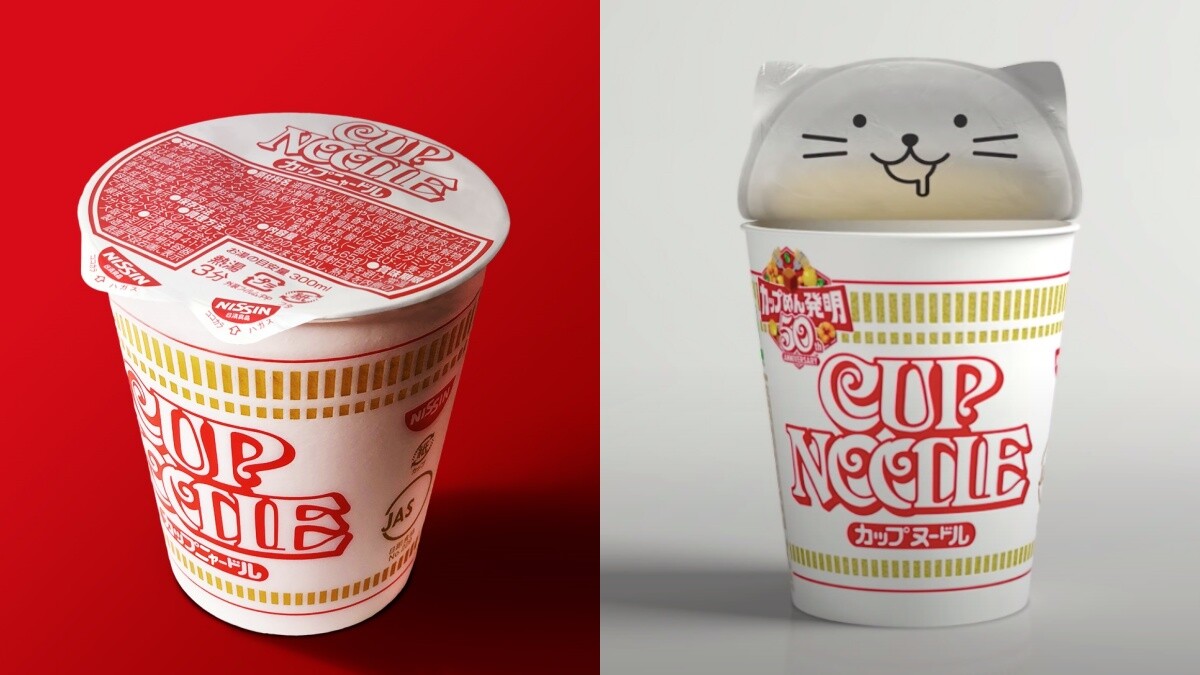 貓耳杯麵登場！日本日清泡麵50週年推「貓咪泡麵」包裝，貓耳造型、超萌表情，而且更環保