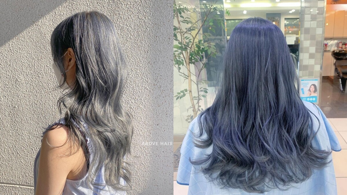 春夏染髮推薦：帶點灰的繡球花藍，有點煙燻感神秘又仙氣十足！