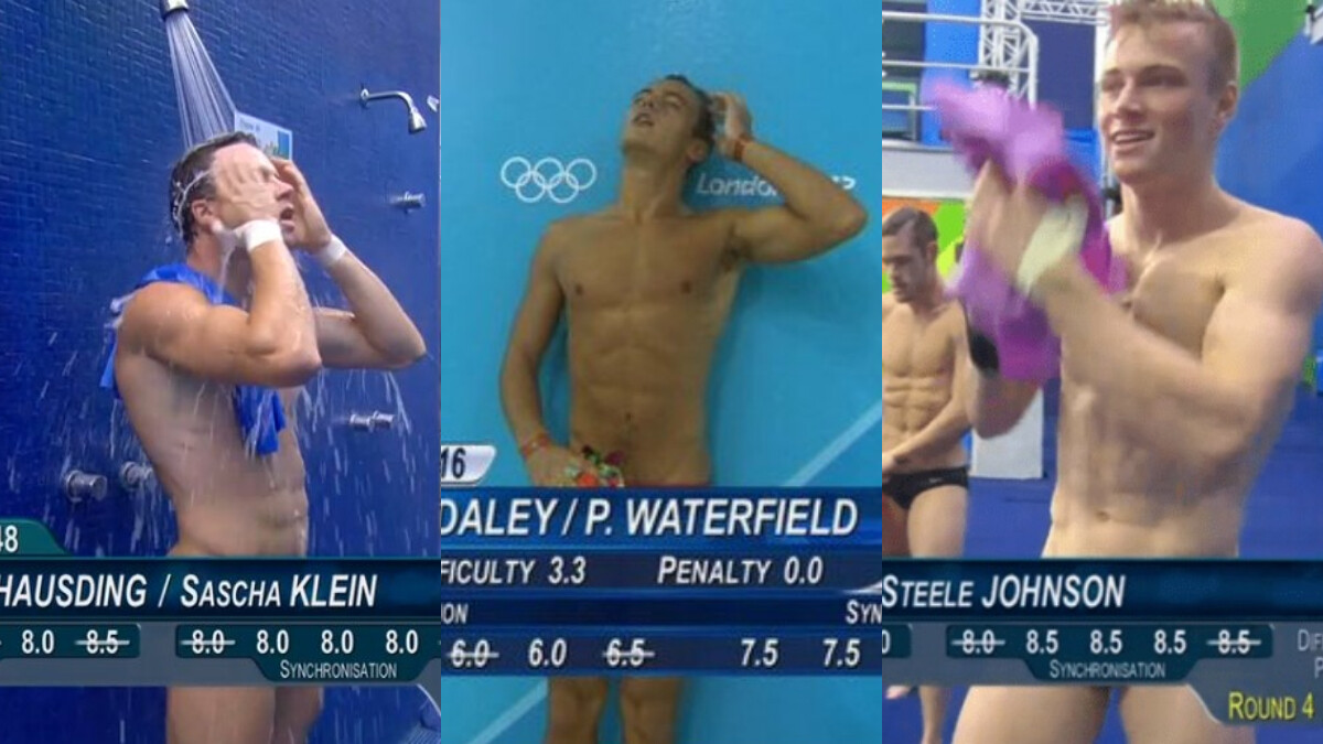 奧運跳水比賽完全女性福利時間！「萬惡計分板」太犯規，跳水帥哥鮮肉一秒全裸入鏡
