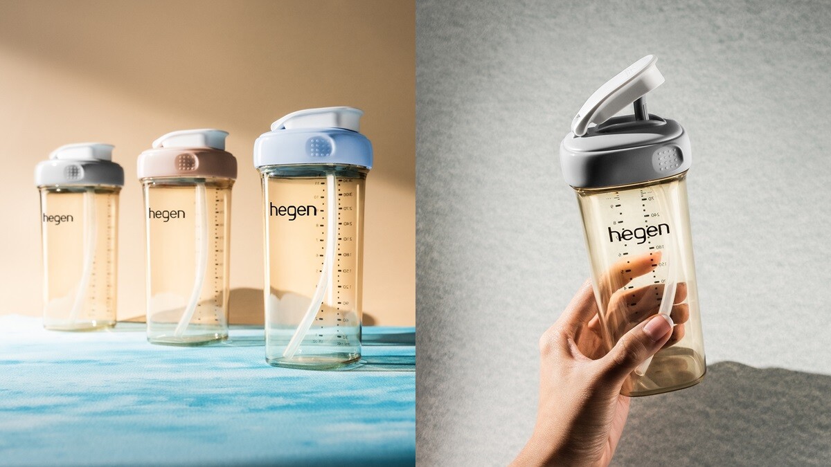 奶瓶界愛馬仕《hegen》推出全新寬口吸管杯！簡約美型設計，還有3款杯蓋色可選