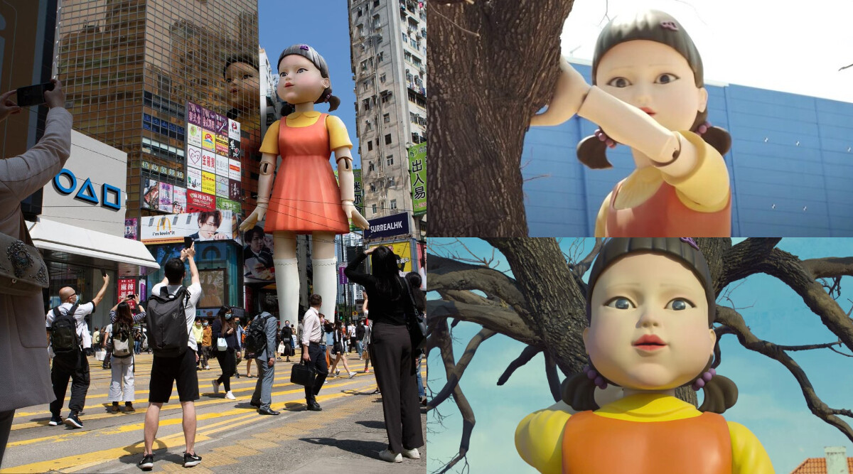  《魷魚遊戲》「殺人機器娃娃」世界巡迴見面會？出沒香港銅鑼灣街頭？！你各位不守交通規則小心被爆頭！