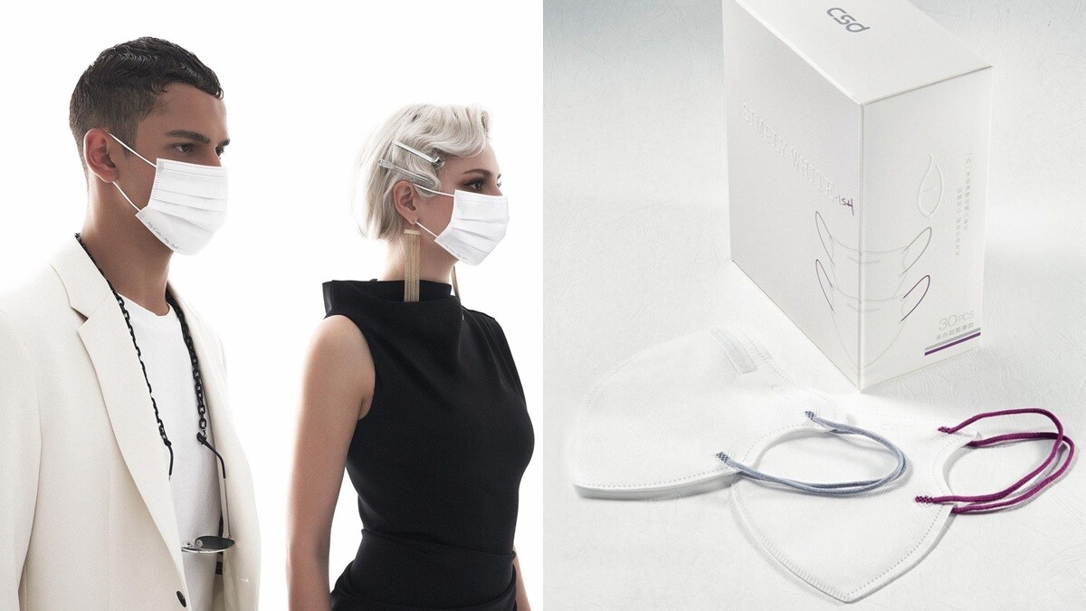 中衛推出全新純白色系列口罩！搭配4種彩色耳繩，麥飯石灰、炫霓紫3/4開賣