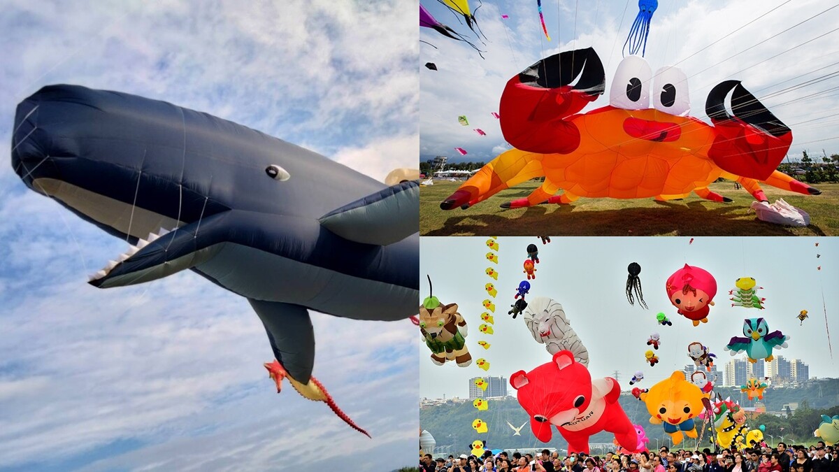 「2022桃園風箏節」周末起飛！30隻鯨魚風箏、17米巨大鯨鯊天空中開趴，超壯觀畫面必朝聖