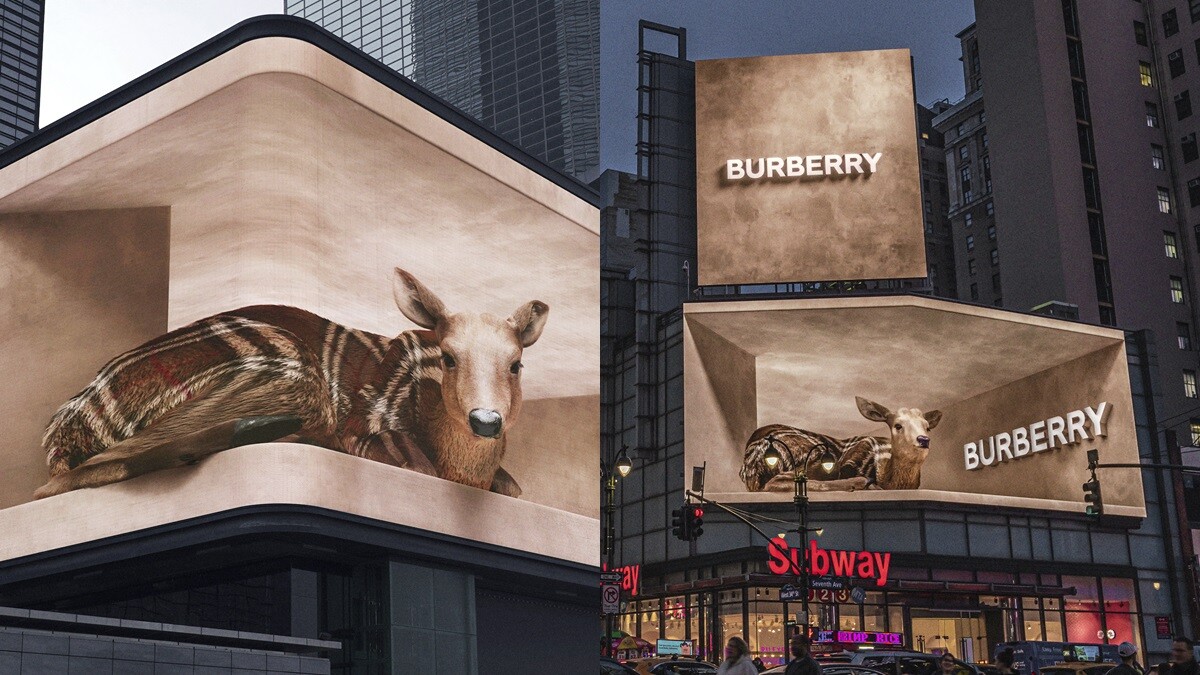 實在太逼真！Burberry小鹿、Nike Air Max、Loewe神隱少女…巨型3D動畫裝置你看過沒？