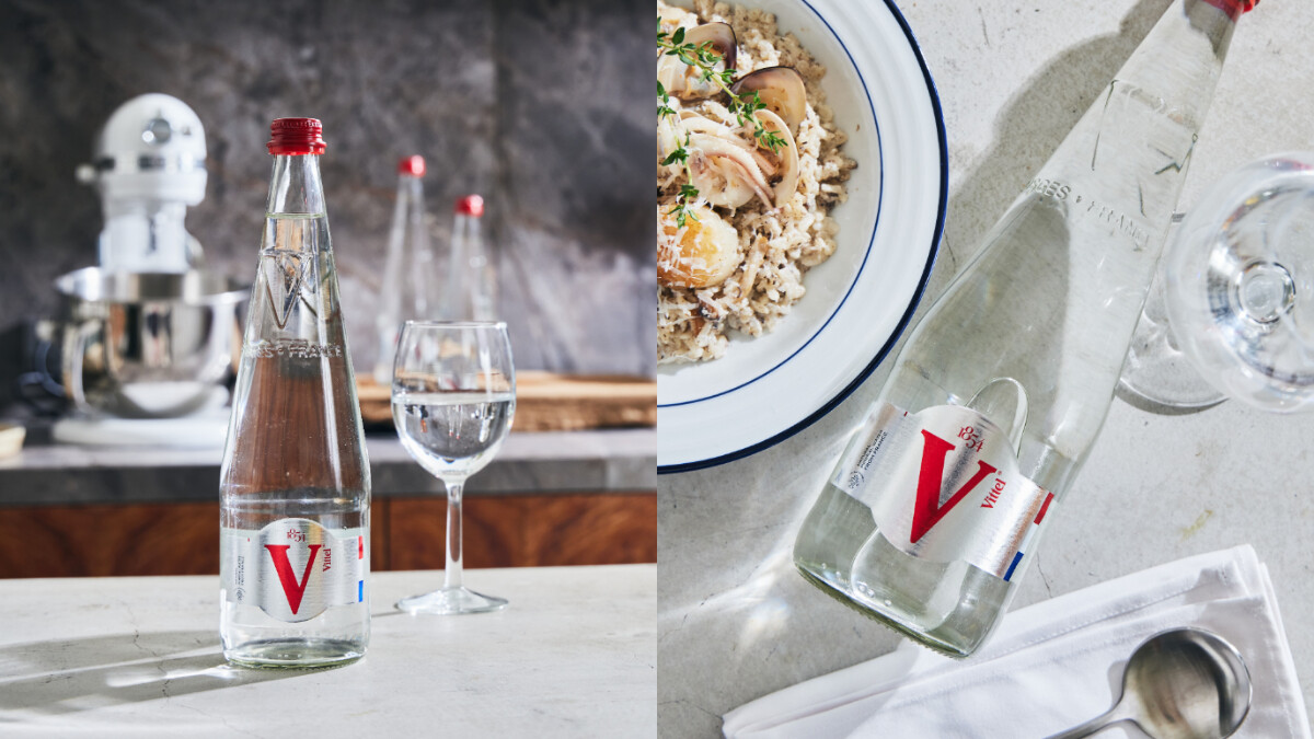 連米其林主廚都推薦！法國Vittel礦泉水升級回歸，紅色V字Logo玻璃瓶裝上市