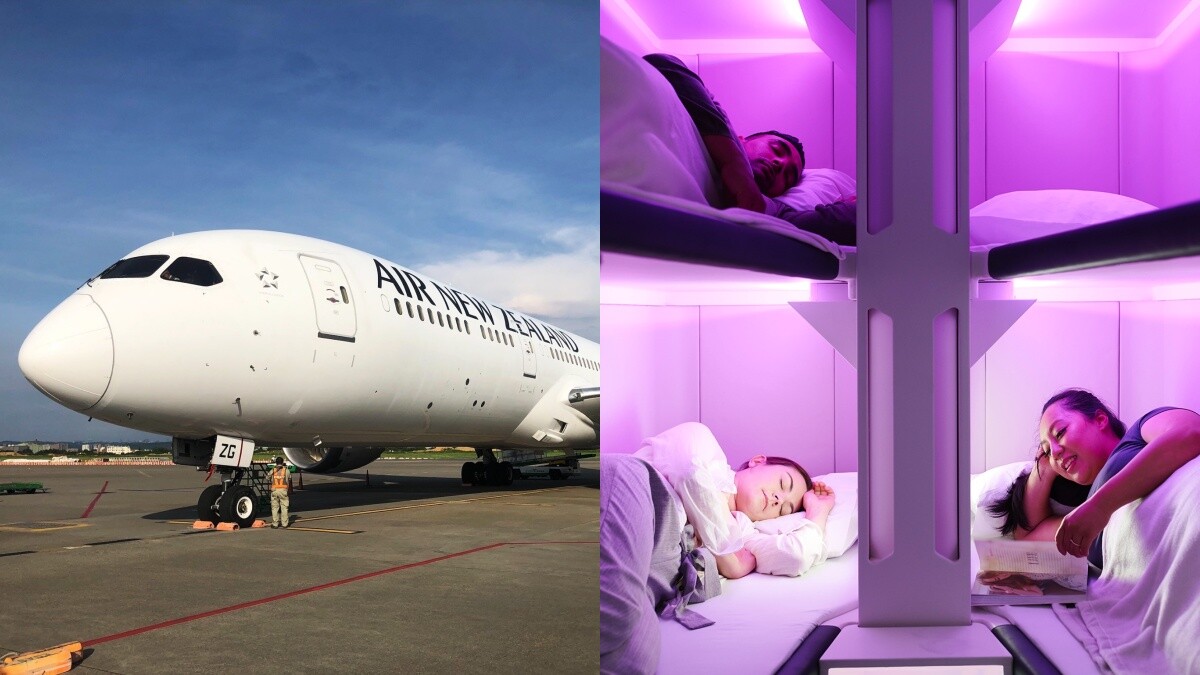 紐西蘭航空打造全球首創「舒眠艙」！經濟艙終於能臥躺睡覺，翱翔天際也能充電休息
