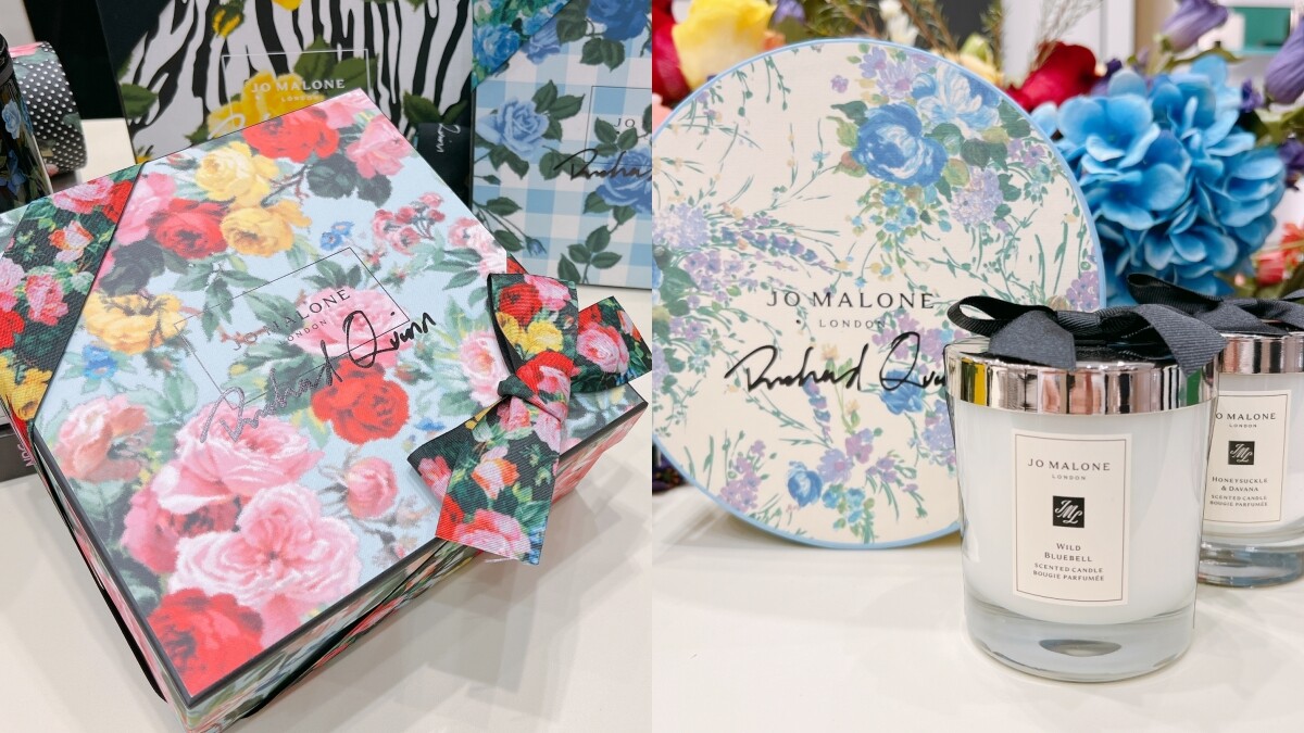Jo Malone London Richard Quinn設計師限量系列，華麗英式花卉包裝蠟燭與香水襯紙太美
