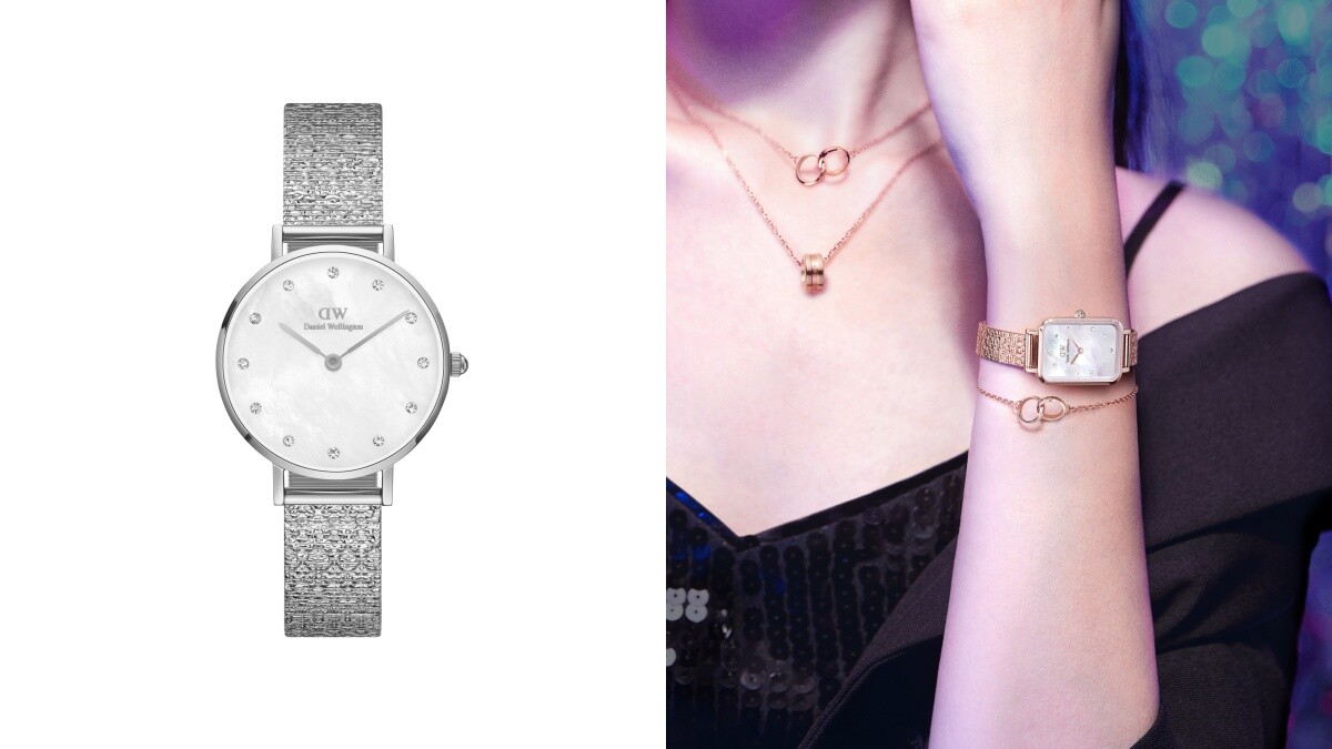 DW手錶換上奢華珍珠母貝錶盤！有玫瑰金、銀、金三色，不只襯膚還很仙