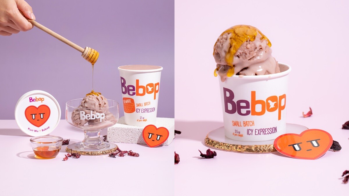 Bebop ice cream推出聯名新口味！攜手潮流插畫家Kurt Wu打造「蜂蜜洛神花冰淇淋」