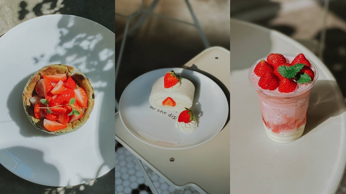 台中咖啡廳《Wuli keopi》全新推出5款草莓甜品！草莓天使蛋糕捲、草莓牛奶，滿滿新鮮草莓太誘人